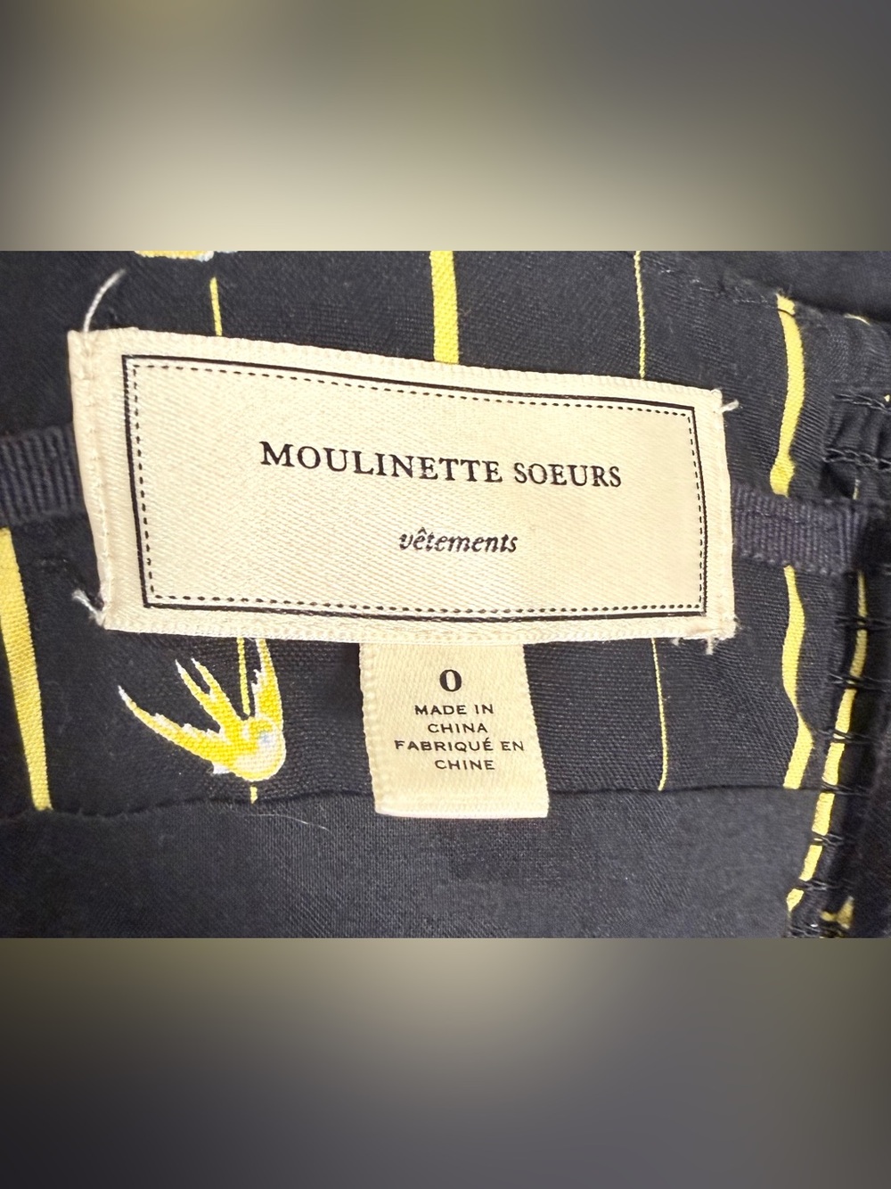 Anthropologie Moulinette Soeurs Bird & Floral Embroidered Ruched Dress Size 0 - Picture 7 of 9